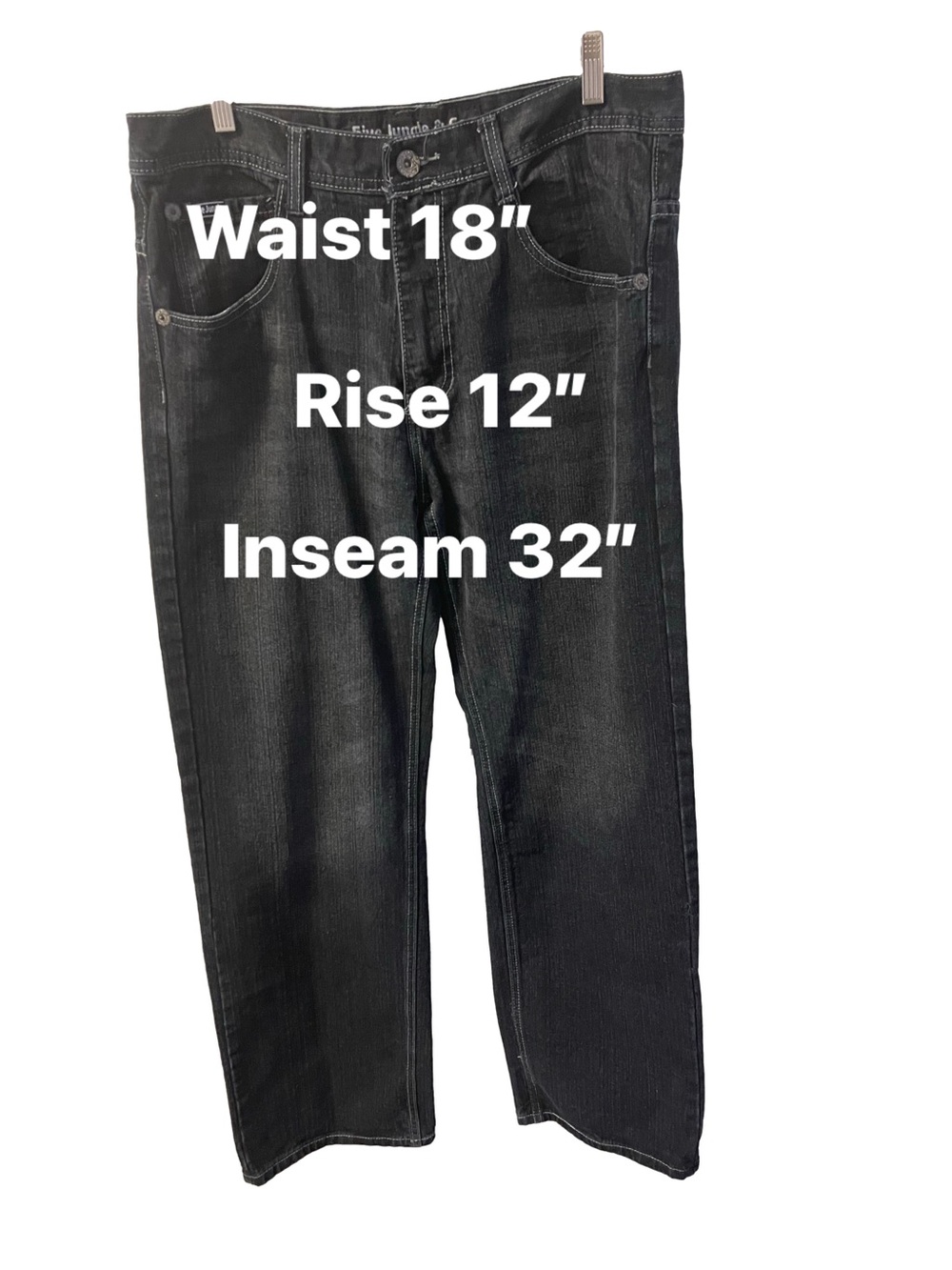 5ive Jungle & Co Baggy Classic Straight Leg Men's Jeans - Black Sz 36x33 EXC - Picture 5 of 8